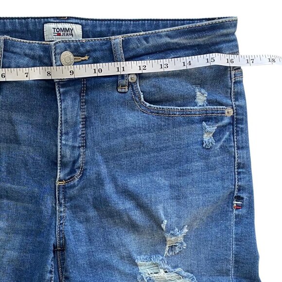 Tommy Hilfiger Women's Distressed Midrise Stretch Denim Shorts, Size 8 - Picture 5 of 8